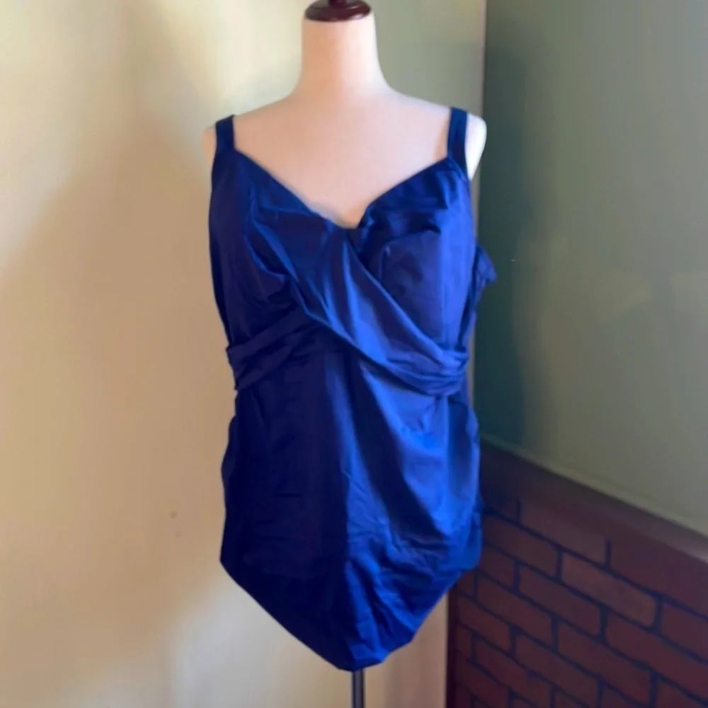 24W DDD Lands End Tankini Swim Top DD32 6582